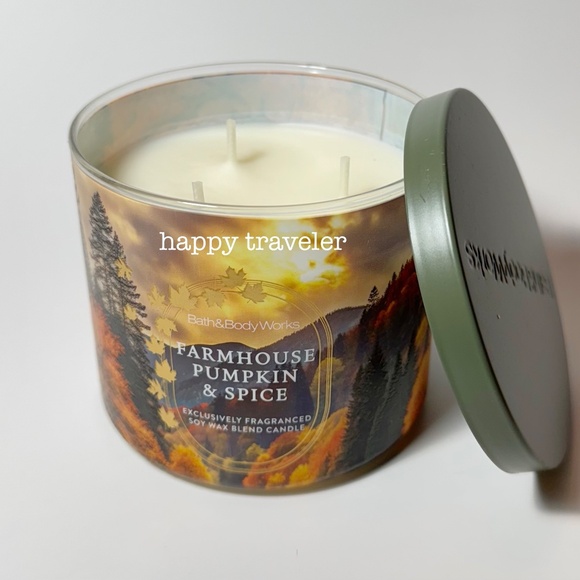 FARMHOUSE PUMPKIN & SPICE 3 Wick Candle - Picture 2 of 3